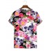 Men's Fashion Vintage Skull and Flower Print T-Shirt