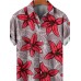 Big Lily Print Casual Short Sleeve Shirt