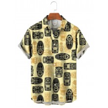 Men's Hawaiian Tiki Short Sleeve Shirt