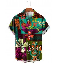 Men's Hawaiian Resort Tiki Short Sleeve Shirt