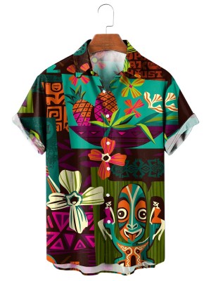 Men's Hawaiian Resort Tiki Short Sleeve Shirt