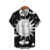 Men's Lapel Casual Print Short Sleeve Shirt 53245612M