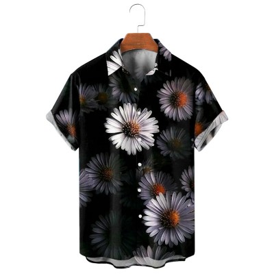 Men's Casual Lapel Printed Short Sleeve Shirt 01747728M